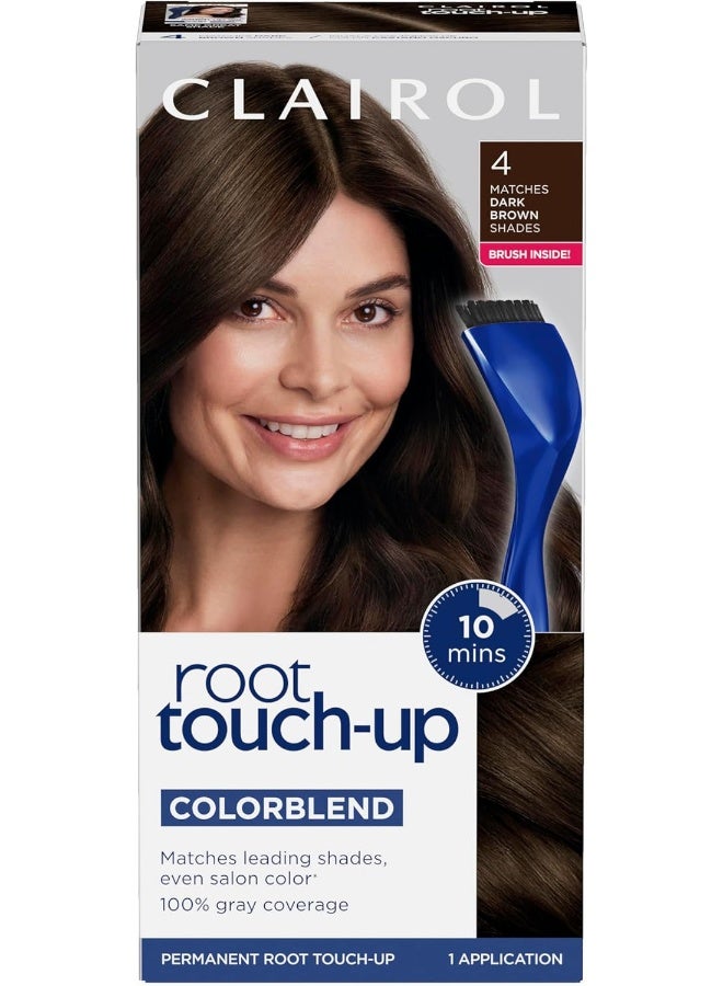 Root Touch-Up By Nice'N Easy Permanent Hair Dye, 4 Dark Brown Hair Color, 1 Count