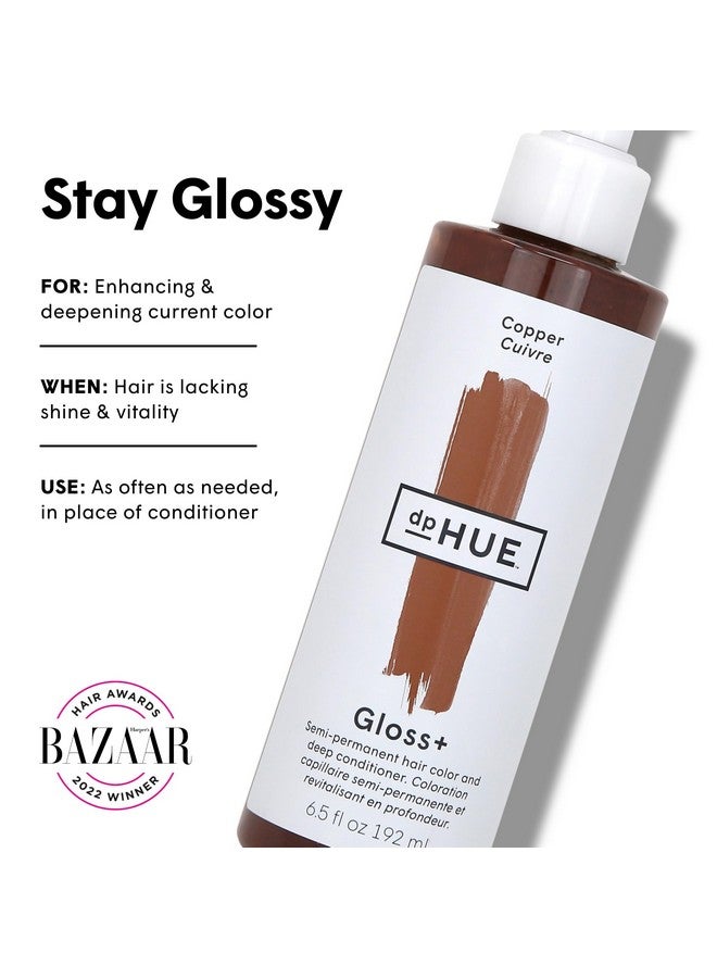 Gloss+, Copper 6.5 Oz Semipermanent Hair Color & Conditioner Paraben, Sls & Sles Sulfate Free Vegan, Leaping Bunny Certified