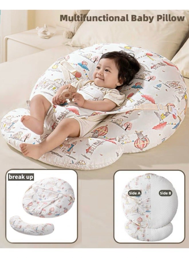 Baby Nursery Pillow, Removeable Breastfeeding Pillows, Toddler Bedding, Babies Nest for Sleeping, Anti vomit Milk Headrest for Newborn and Infant, 15 Degree Incline, for Better Night's Sleep