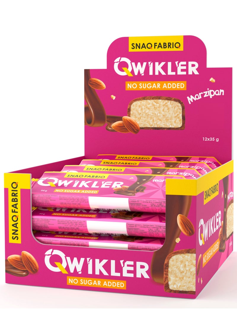 Qwikler Bar with Marzipan No Sugar Added 12x35g