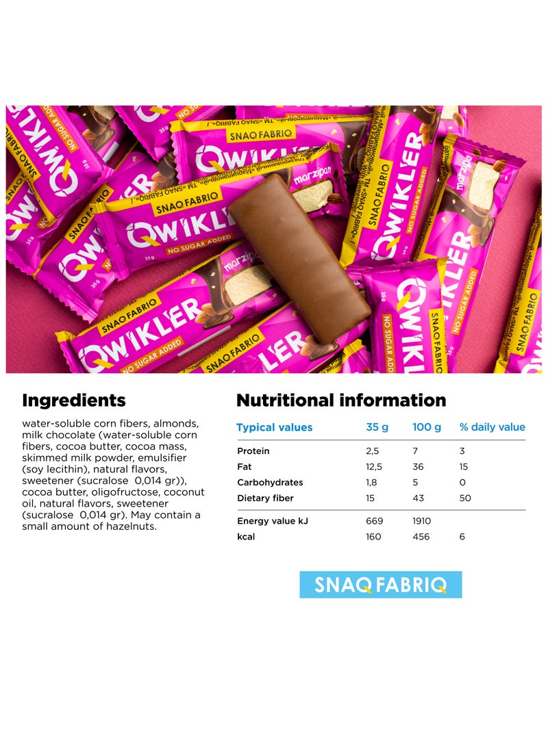 Qwikler Bar with Marzipan No Sugar Added 12x35g