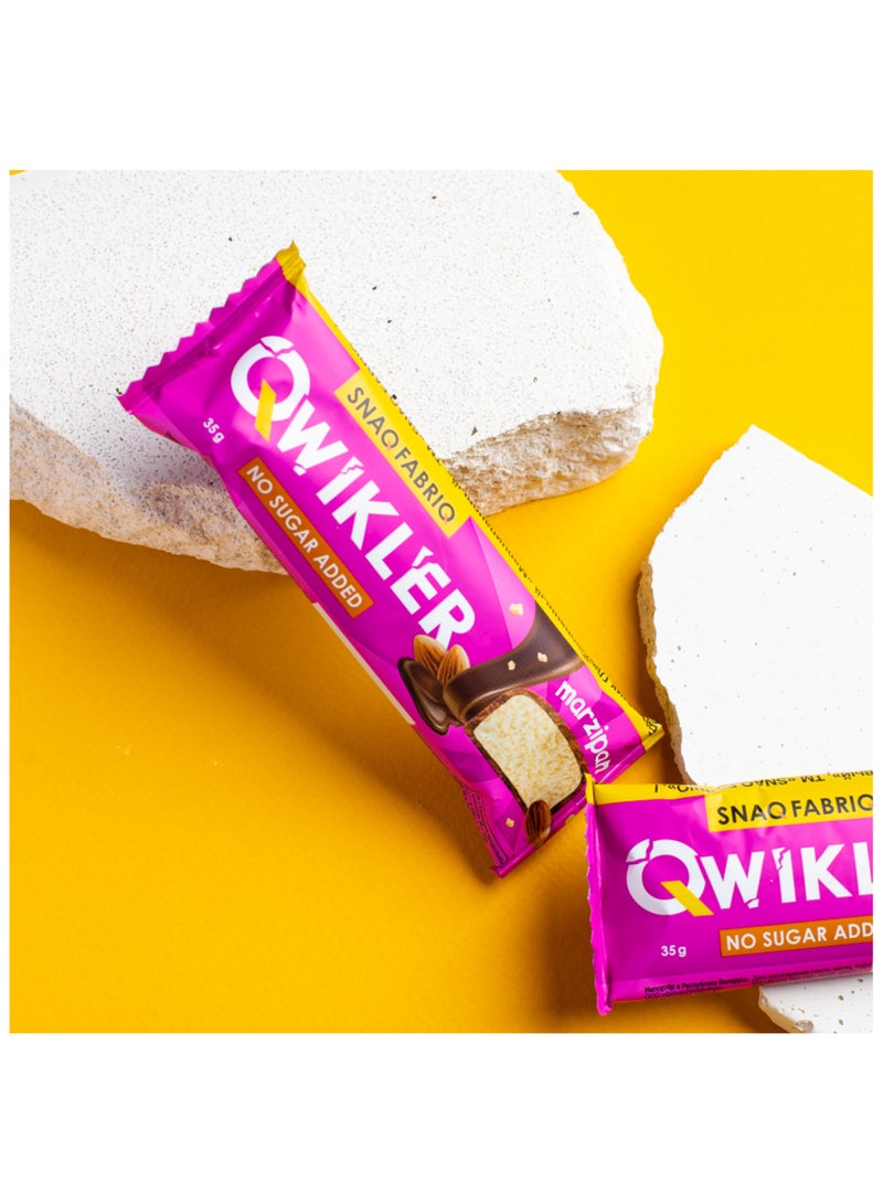 Qwikler Bar with Marzipan No Sugar Added 12x35g