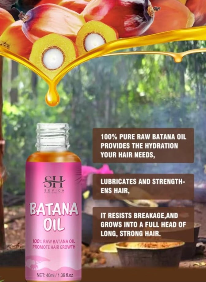 Natural Batana Oil for Hair Care Hair Conditioner Oil for Thin Hair Repair Damaged Hair Nourishes Thin Hair Scalp Skin and Loss Hair Growth Fit for All Hair Types Raw Batana Oil