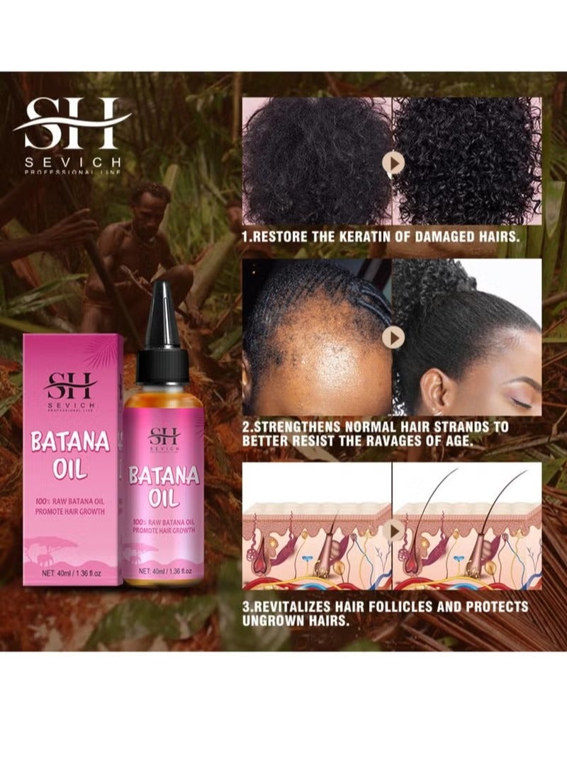 Natural Batana Oil for Hair Care Hair Conditioner Oil for Thin Hair Repair Damaged Hair Nourishes Thin Hair Scalp Skin and Loss Hair Growth Fit for All Hair Types Raw Batana Oil