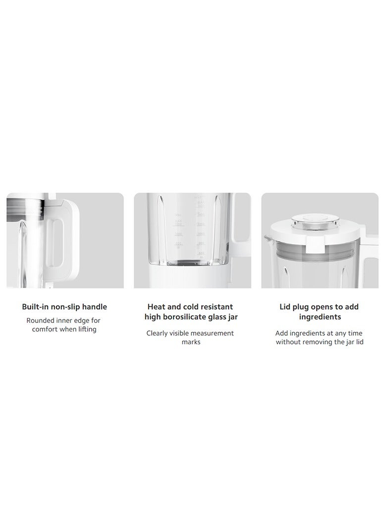 Xiaomi Smart Touch Blender 950 Watts High Power motor, 8 Blending Modes, 9 Variable High Speed Option, hot and cold dual mode White 1600 L 950 W BHR5961GB White