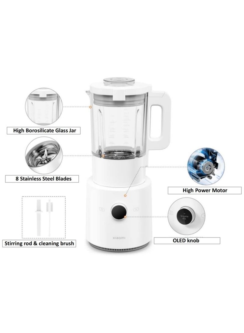 Xiaomi Smart Touch Blender 950 Watts High Power motor, 8 Blending Modes, 9 Variable High Speed Option, hot and cold dual mode White 1600 L 950 W BHR5961GB White