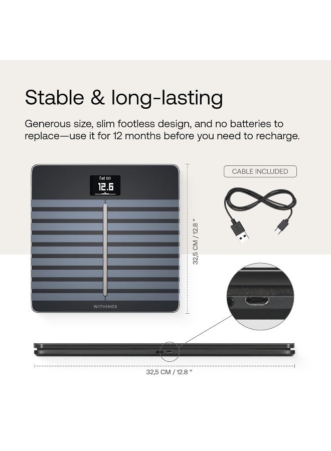 Nokia Wbs04B-Black-All-Inter, Body Cardio Heart Health With Body Composition Wi-Fi Scale, (Pack Of 1)
