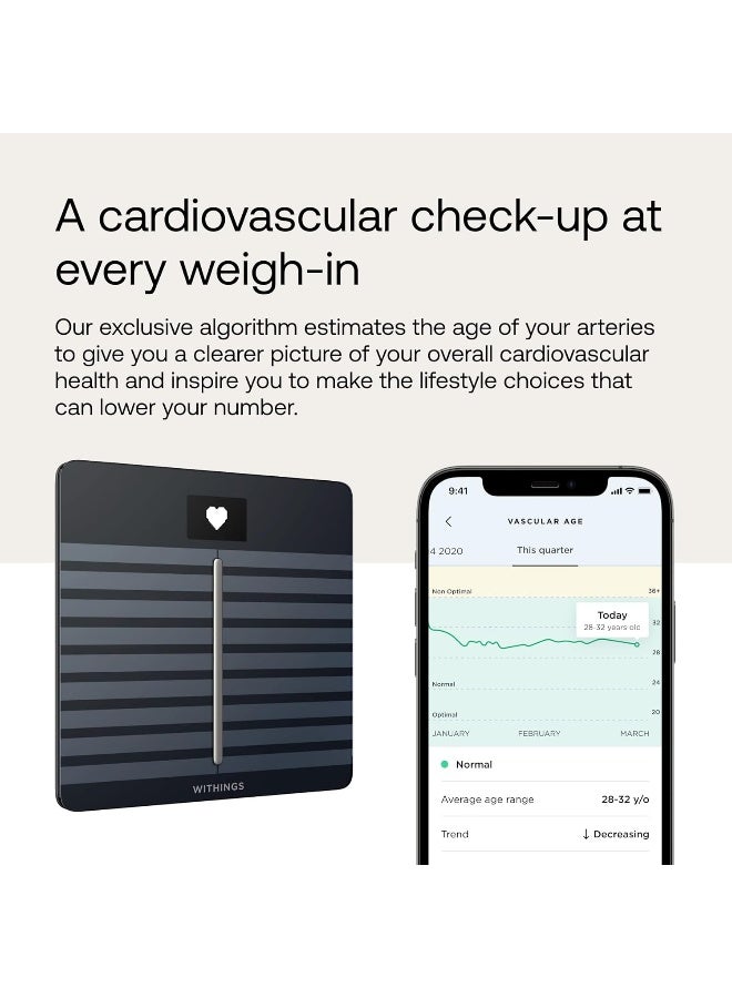 Nokia Wbs04B-Black-All-Inter, Body Cardio Heart Health With Body Composition Wi-Fi Scale, (Pack Of 1)