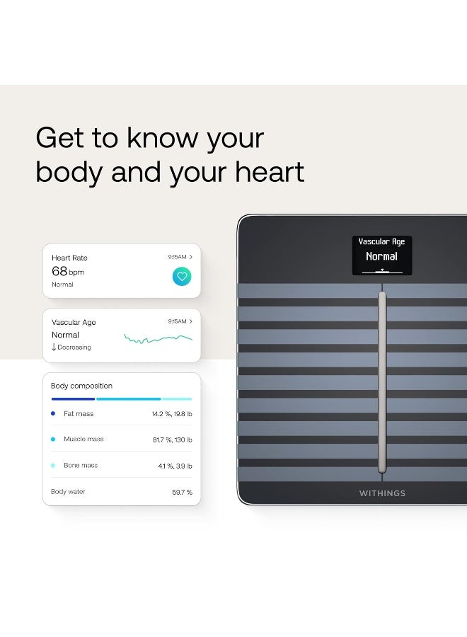 Nokia Wbs04B-Black-All-Inter, Body Cardio Heart Health With Body Composition Wi-Fi Scale, (Pack Of 1)