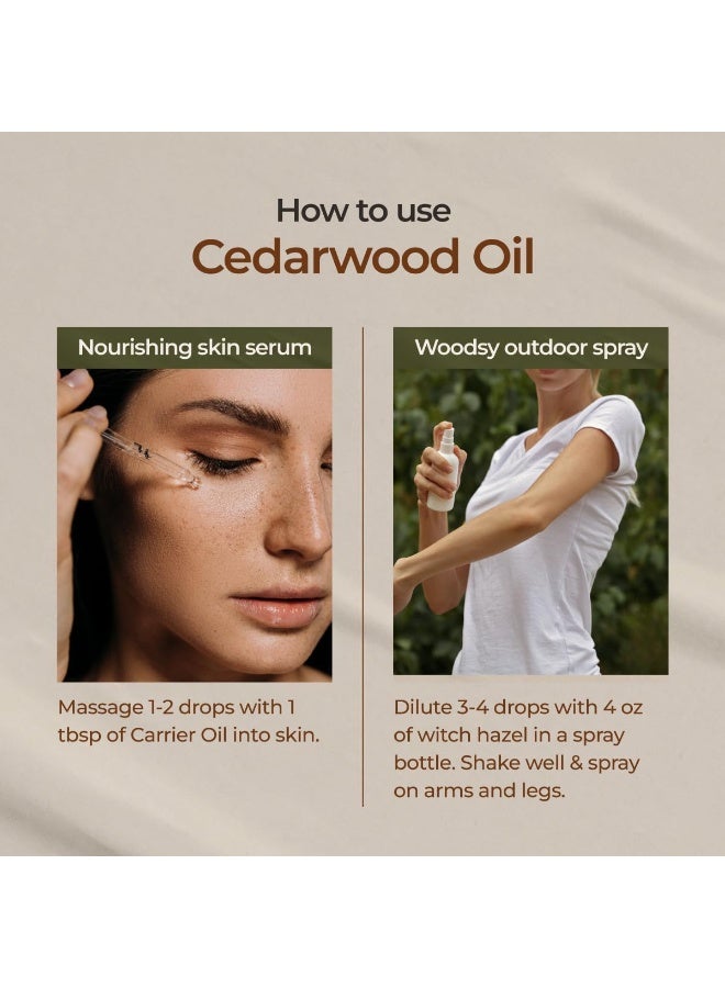 Cedarwood Essential Oil For Hair And Diffuser Essential Oil Cedarwood Oil For HairAromatherapy & Skin (0.34 Fl Oz) 100% Pure