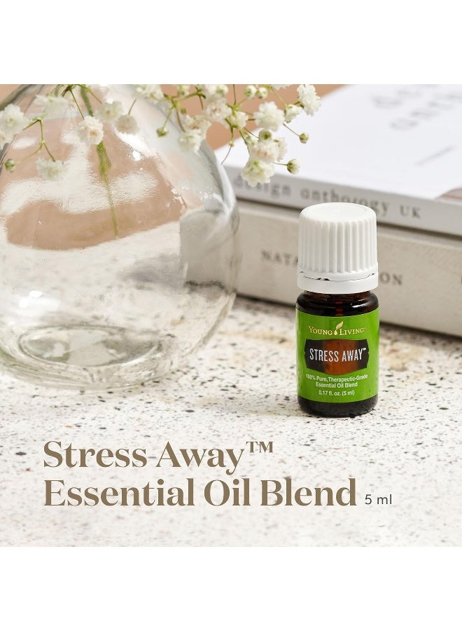 Stress Away Essential Oil Blend Relaxing And Calming 100% Pure 5 Ml Blend Of CopaibaLimeCedarwoodVanillaOcoteaAnd Lavender