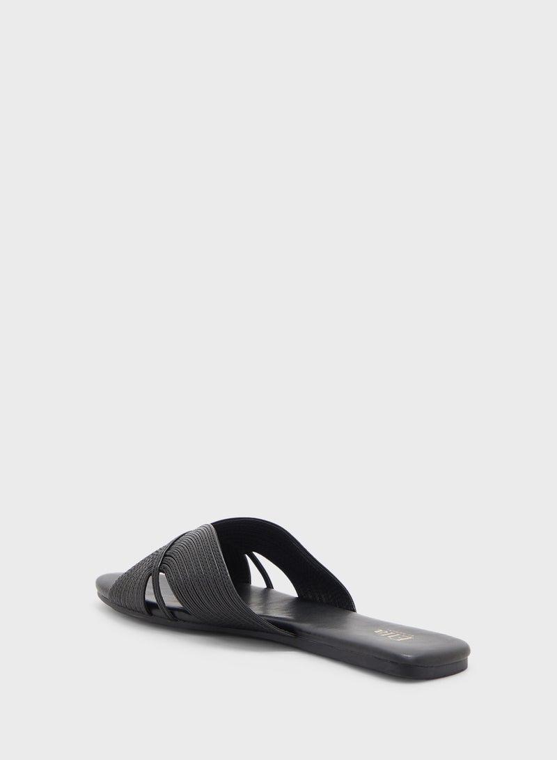 Stitch Detail Flat Sandal