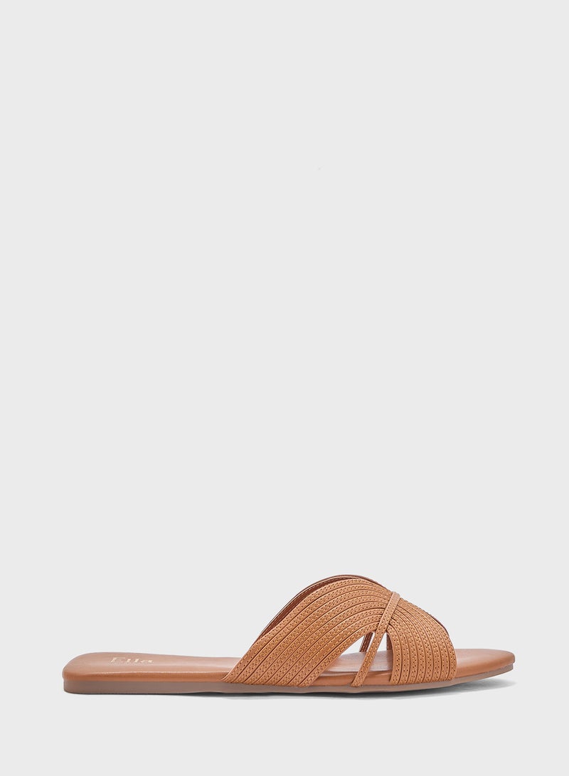 Stitch Detail Flat Sandal