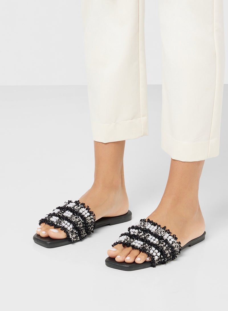 Frayed Edge Pearl Sandal