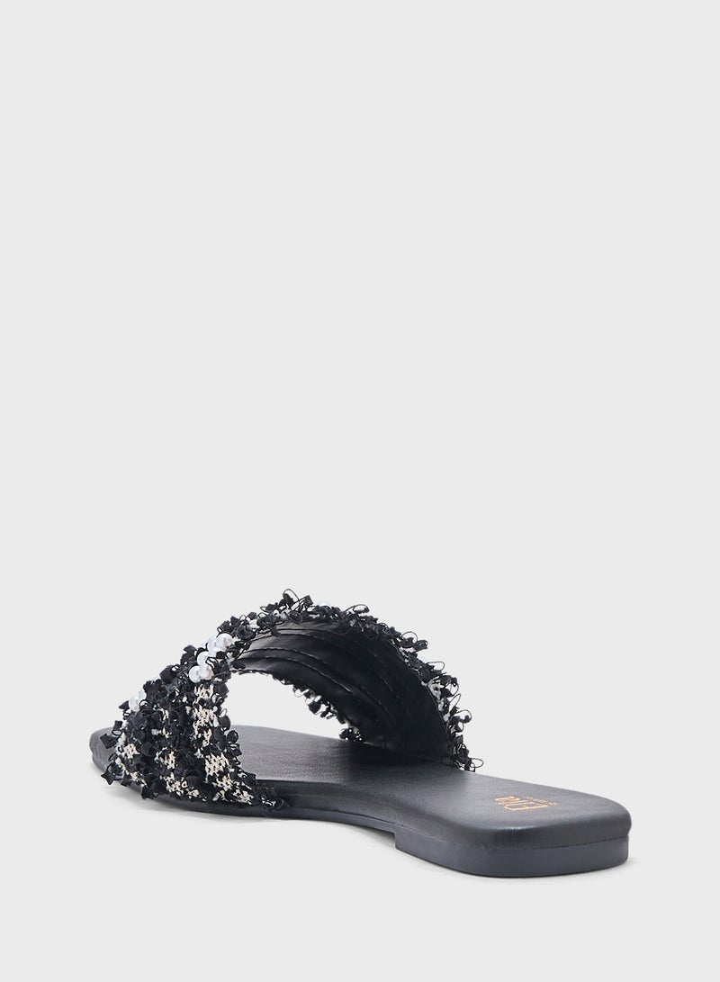 Frayed Edge Pearl Sandal