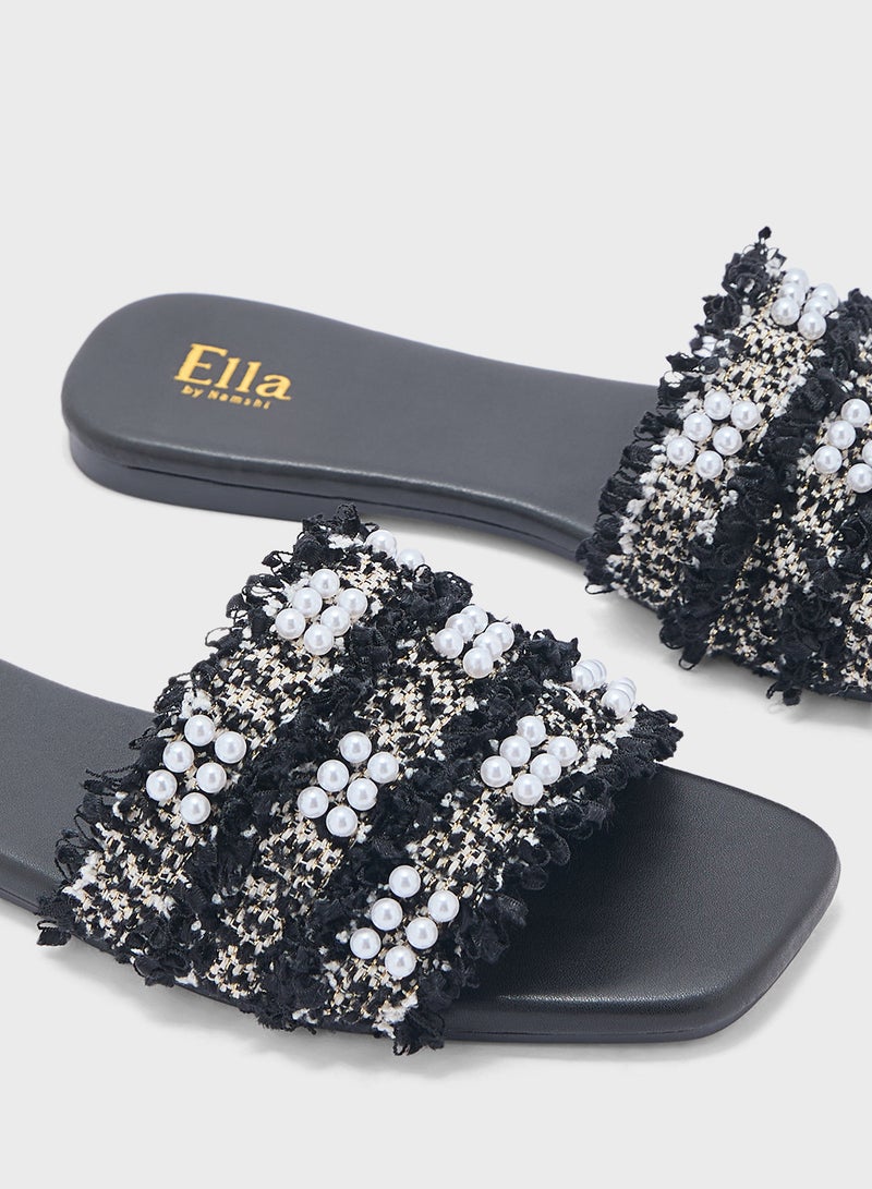 Frayed Edge Pearl Sandal