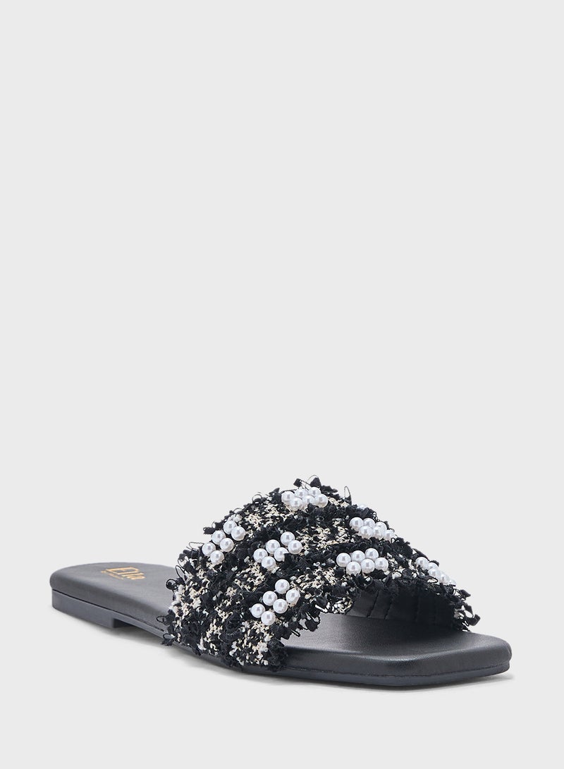 Frayed Edge Pearl Sandal