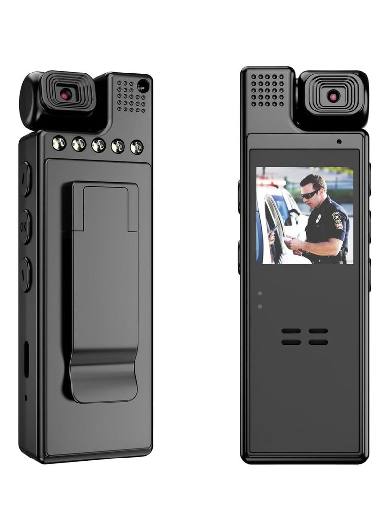 HD Body Camera - Wearable Video Recorder with Audio, Night Vision, Motion Detection - Portable Mini Action Camera for Home, Outdoor, Security - Long 6 HR Battery Life - USB Sports Camera for Enforceme