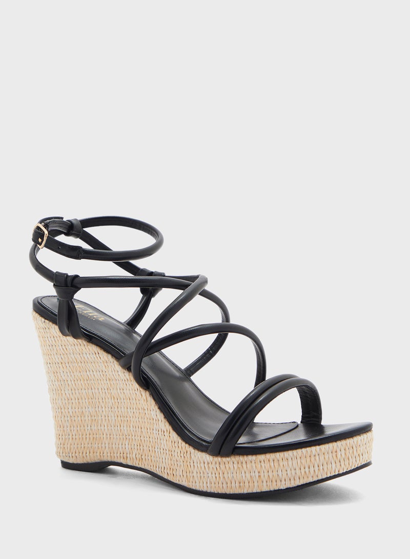 Strappy Ankle Wedge Sandal