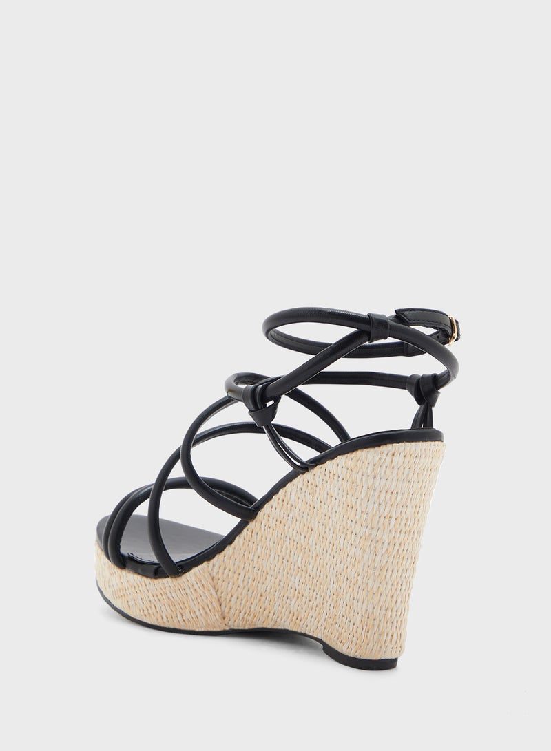 Strappy Ankle Wedge Sandal