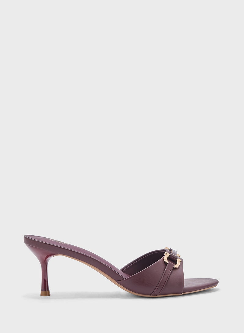 Horse Bit Trim Mule Heel Sandal