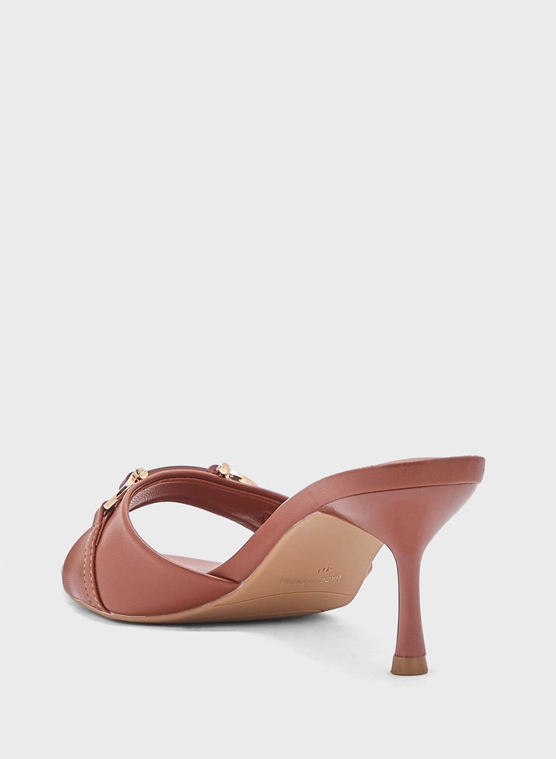 Horse Bit Trim Mule Heel Sandal