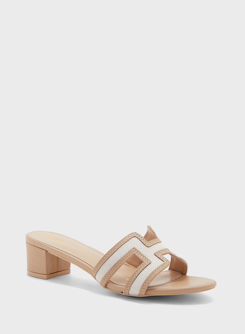 Contrast Color H Mule Sandal