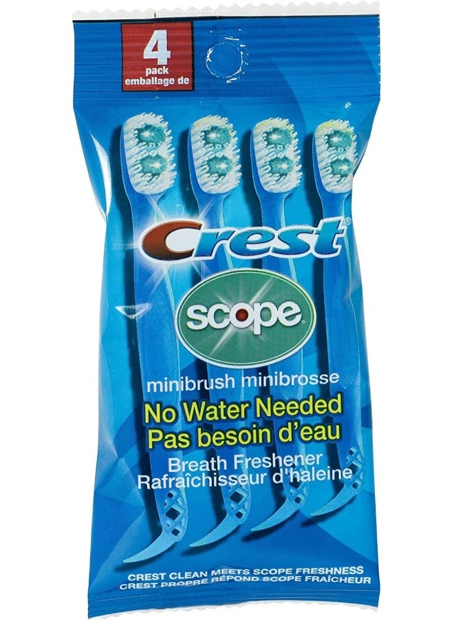 Scope Mini Brushes-Disposable Toothbrushes With Toothpaste And Pick For Work Or Travel (4 Count6 Pack (24 Brushes))