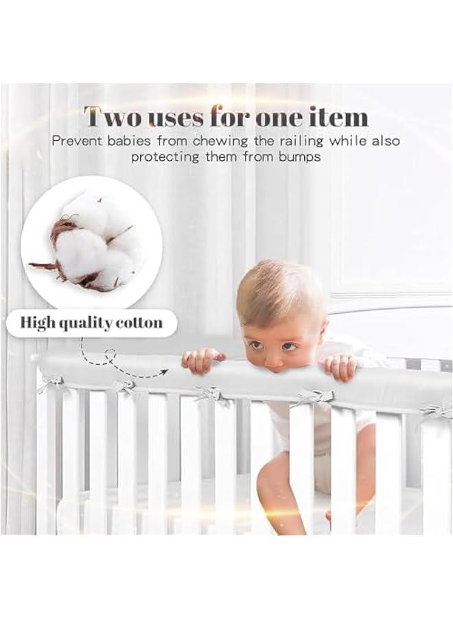 3Pcs Crib Rail Cover,Baby Bed Soft Edge Protector,Anti-Collision Strip Corner Cover For Child Bed Protection,Wrap Bed Rails,Crib Rail Edge Protector, Bed Guard Rail For Toddlers Boys Girls