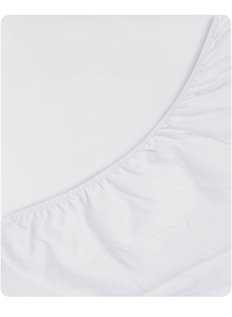 Infinitee Xclusives Fitted Sheet Queen Size – 1 Piece 60”x80” deep Pocket White Queen Size Fitted Sheets only, Fitted Bed Sheets – Lightweight Soft Microfiber, Shrink and Fade Resistant Fitted Sheets