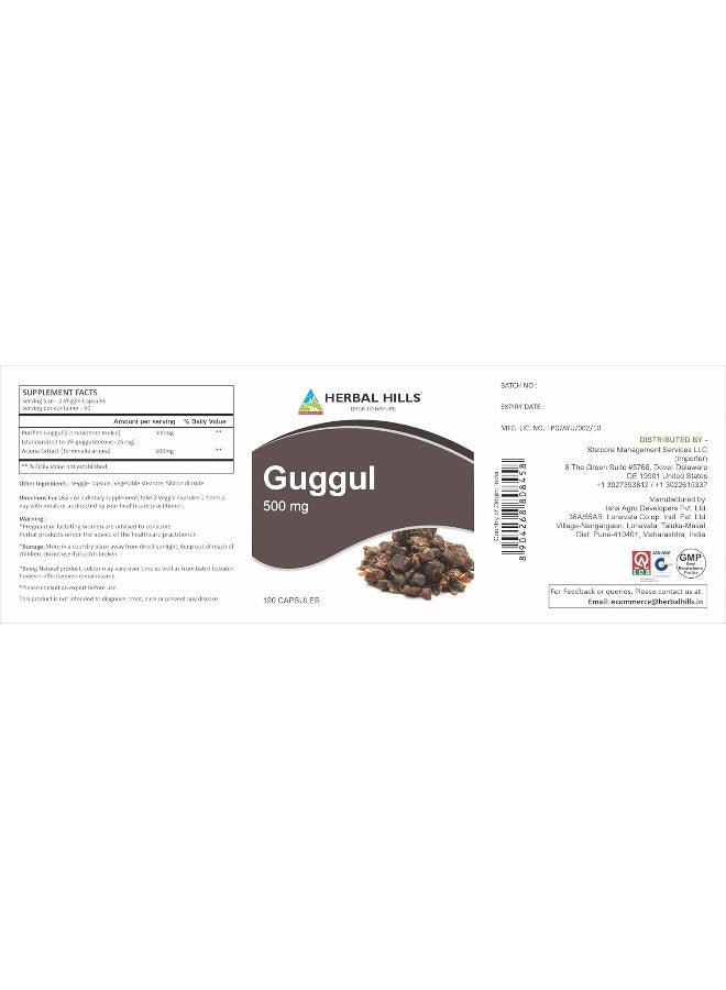 Guggul Capsule With Arjuna Extract 1000Mg 120 Count