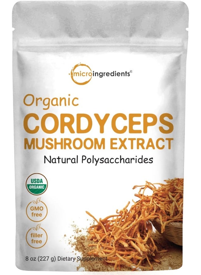 Sustainably Us Grown Organic Cordyceps Mushroom 100:1, 6 Ounce, Supports Energy And Immune Health, No Gmos And Vegan Friendly