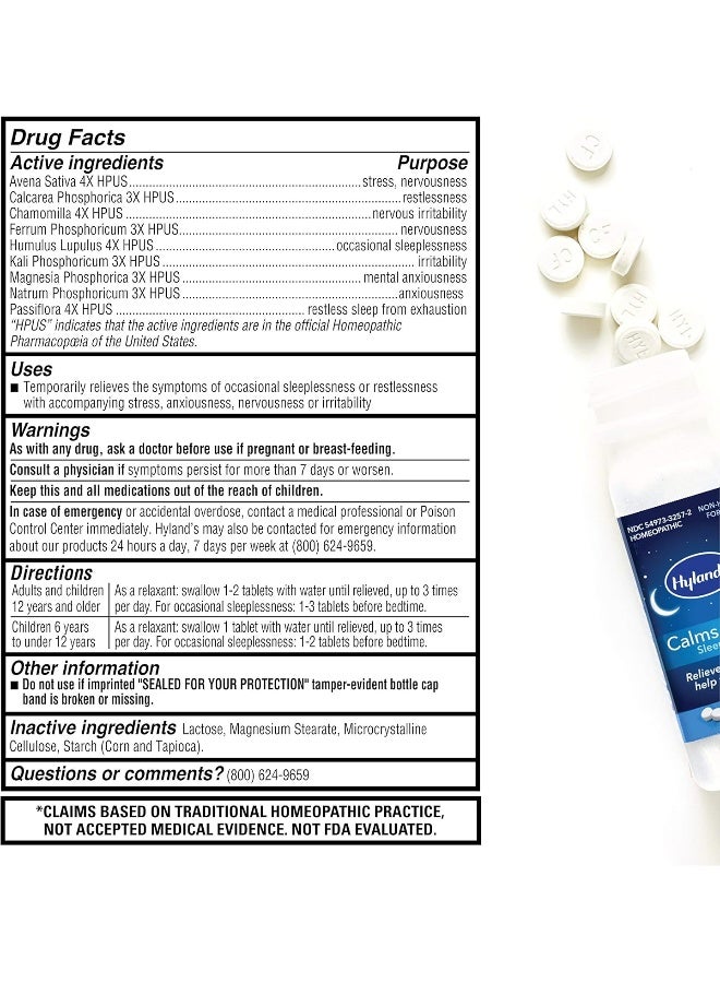 Sleep Aid Tablet Calms Forte By , Quick Dissolving Natural Relief Of Stress, Anxiousness, Nervousness And Irritability, 50 Count