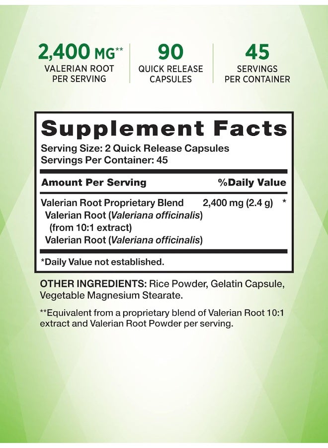 Valerian Root 2400 Mg Supplement, 90 Count