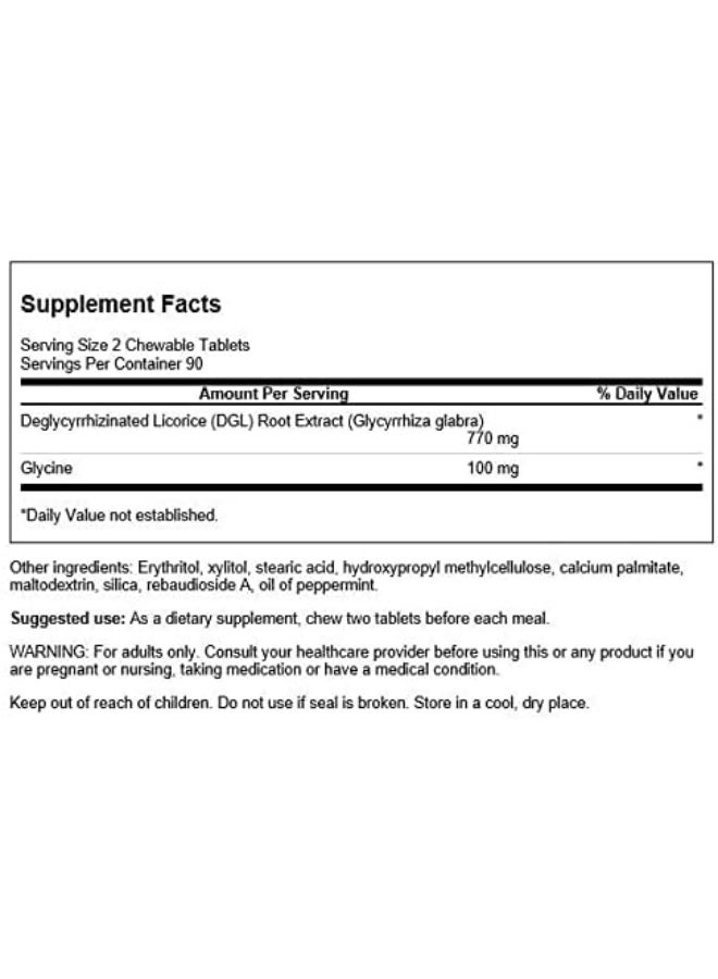 Dgl (Licorice) 385 Milligrams 180 Chewable Tablets