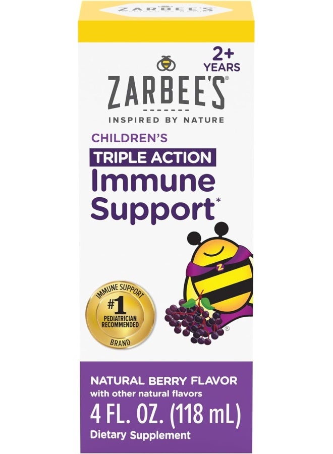 Naturals Children'S Black Elderberry Syrup For Immune Support* With Real Elderberry, Vitamin C, And Zinc, 4 Ounce Bottle