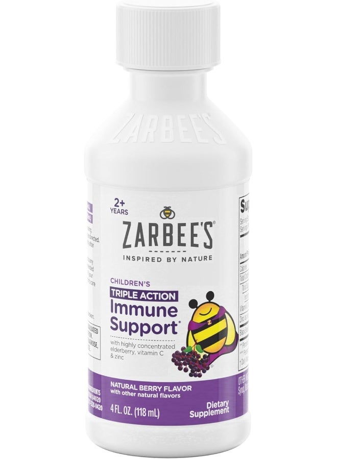 Naturals Children'S Black Elderberry Syrup For Immune Support* With Real Elderberry, Vitamin C, And Zinc, 4 Ounce Bottle