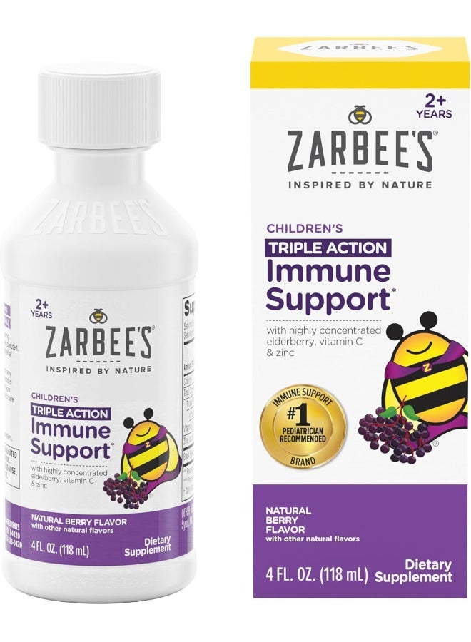 Naturals Children'S Black Elderberry Syrup For Immune Support* With Real Elderberry, Vitamin C, And Zinc, 4 Ounce Bottle