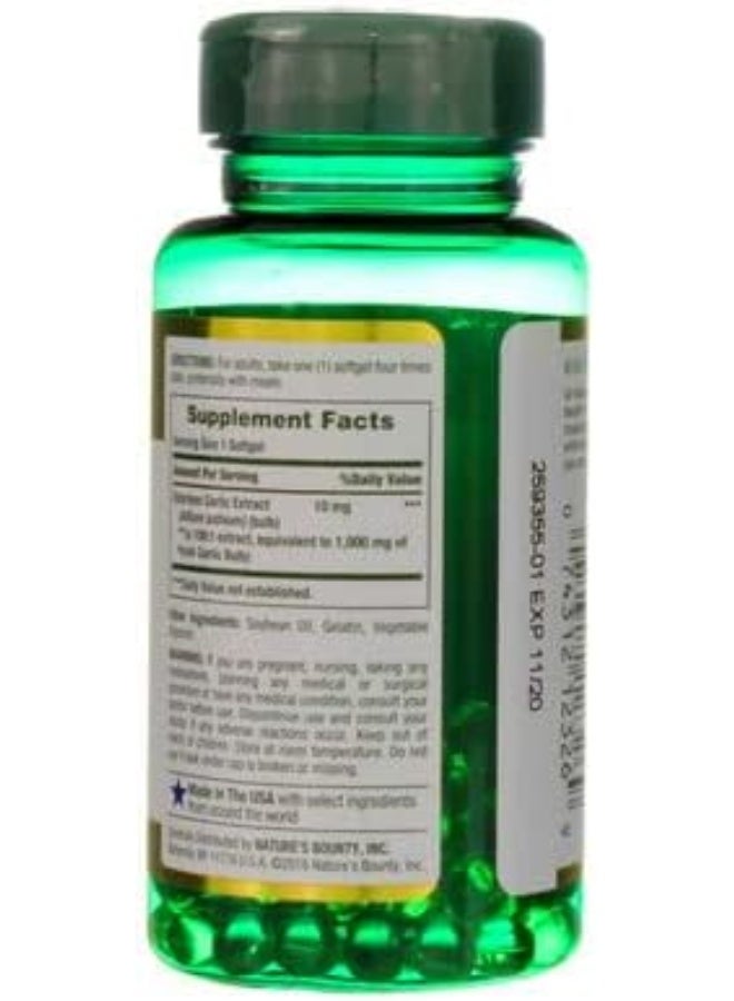 Nature's Bounty Garlic Extract 1000 mg, 100 Rapid Release Softgels (Pack of 6)