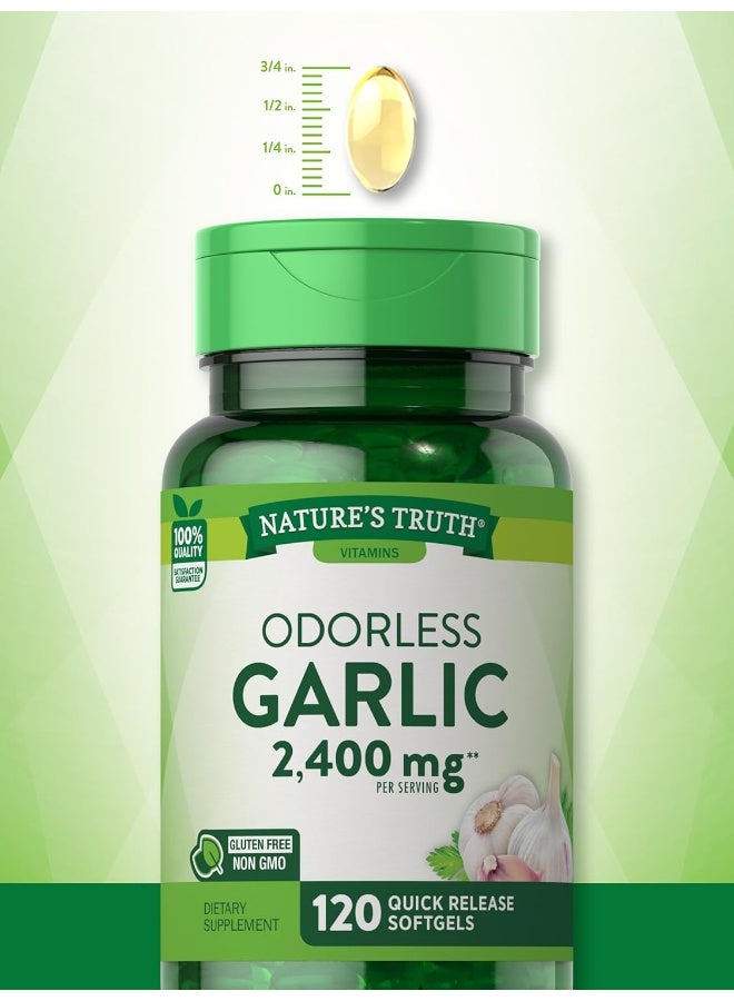 Garlic 1200 Mg Odorless Supplements, 120 Count