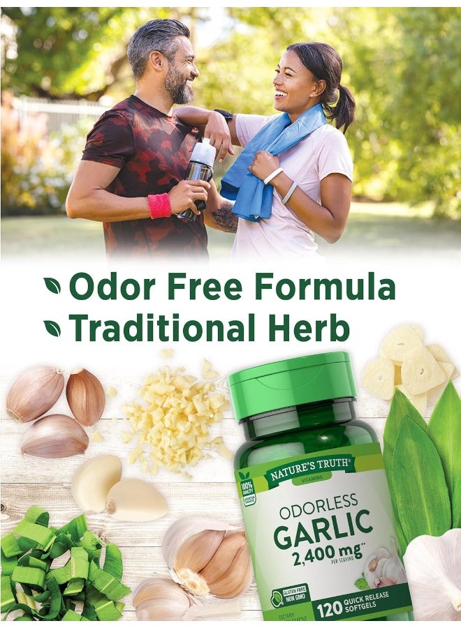 Garlic 1200 Mg Odorless Supplements, 120 Count