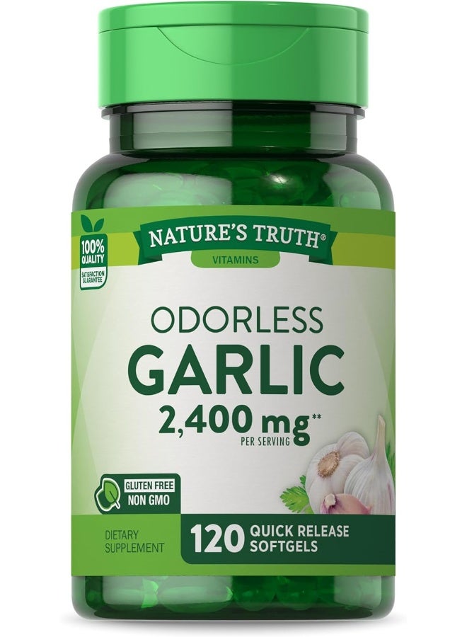 Garlic 1200 Mg Odorless Supplements, 120 Count