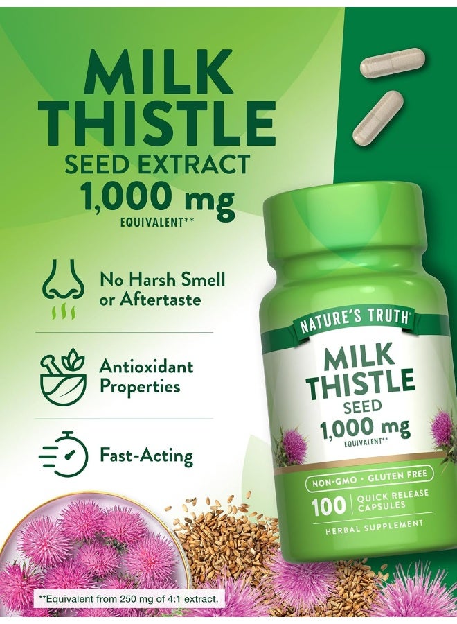 Milk Thistle Seed Extract 1000 Mg, 100 Count