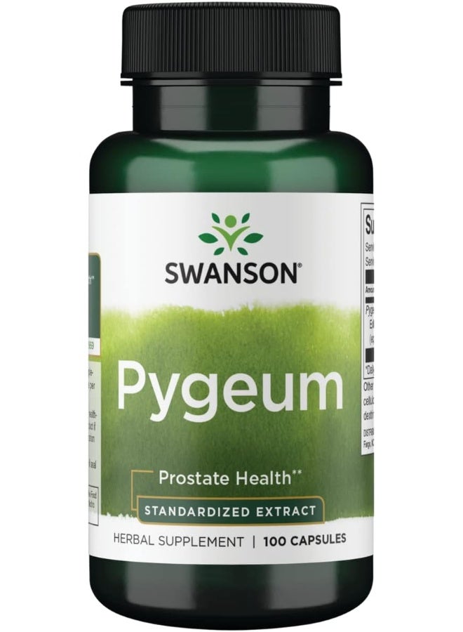 Pygeum 100 Capsules, 125 Mg Each Herbal Supplement For Male Prostate Health, Bladder, And Urinary Tract Support