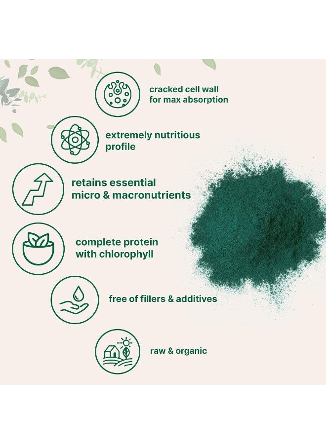 Organic Chlorella Powder, 16 Ounce (1Lb), Broken Cell Wall, Rich In Vegan Proteins & Vitamins, Raw, Bulk Premium Chlorella Supplement, Vegan Friendly, Non-Irradiation