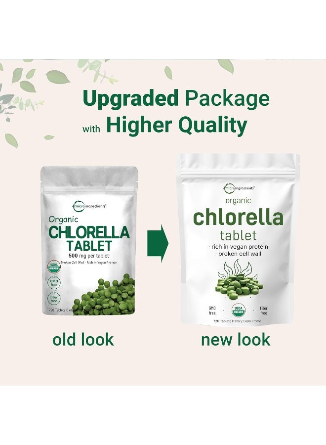 Organic Chlorella Supplement, 3000Mg Per Serving, 720 Tablets