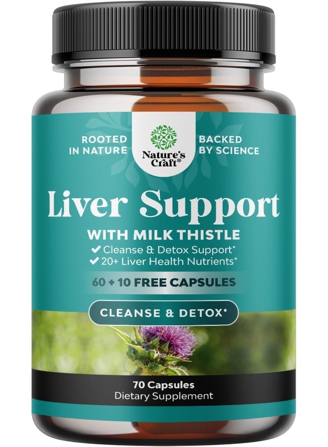 Liver Cleanse Detox & Repair Formula - Herbal Liver Support Supplement with Milk Thistle Dandelion Root Turmeric and Artichoke Extract for Liver Health - Silymarin Milk Thistle Liver Detox 60 Capsules