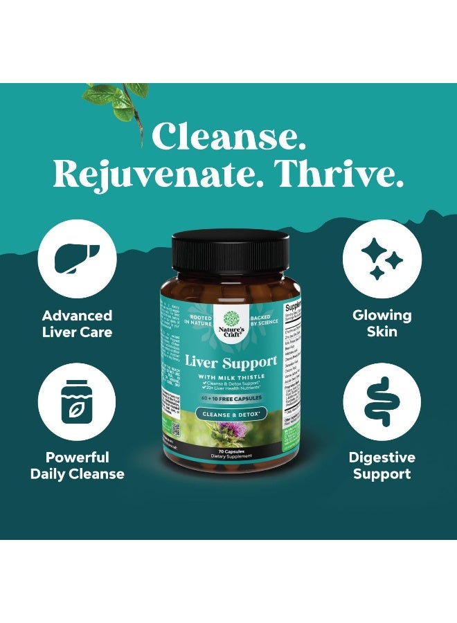 Liver Cleanse Detox & Repair Formula - Herbal Liver Support Supplement with Milk Thistle Dandelion Root Turmeric and Artichoke Extract for Liver Health - Silymarin Milk Thistle Liver Detox 60 Capsules