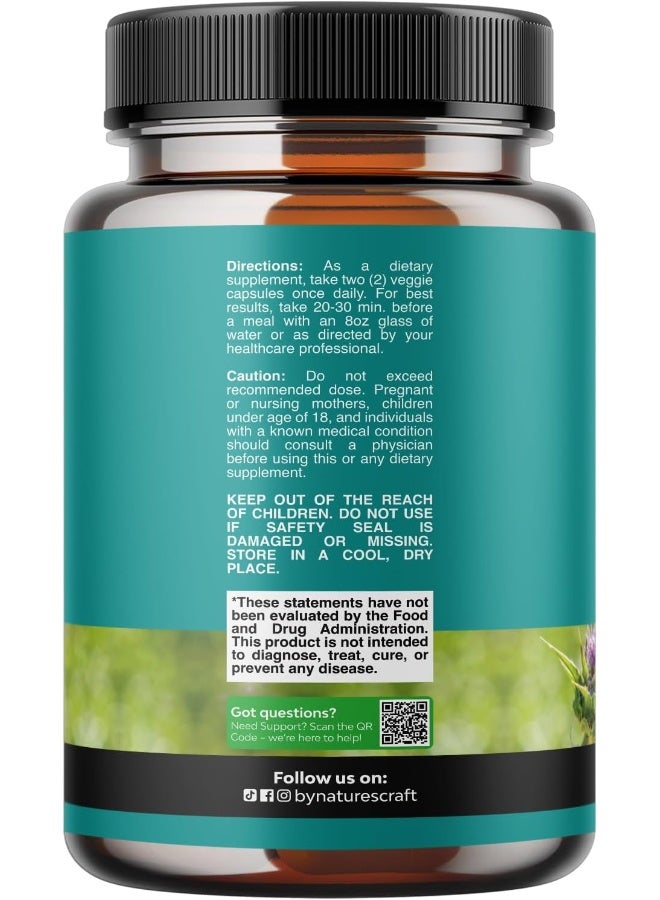 Liver Cleanse Detox & Repair Formula - Herbal Liver Support Supplement with Milk Thistle Dandelion Root Turmeric and Artichoke Extract for Liver Health - Silymarin Milk Thistle Liver Detox 60 Capsules