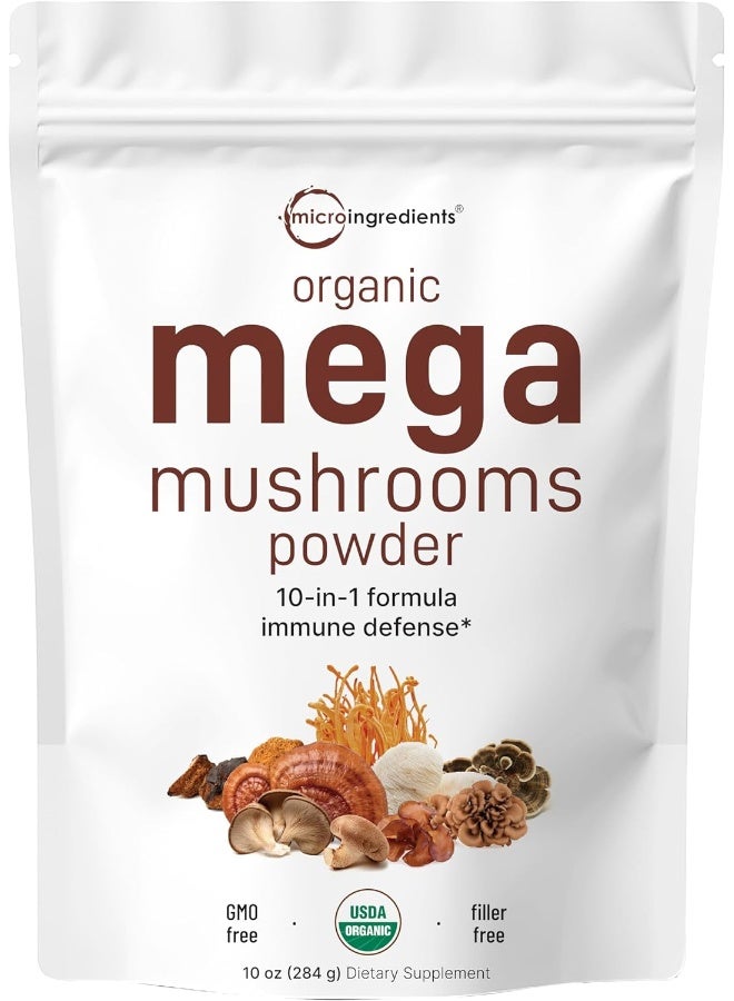 Microingredients Organic Mega 10 Mushroom Complex Powder For Immune System Booster